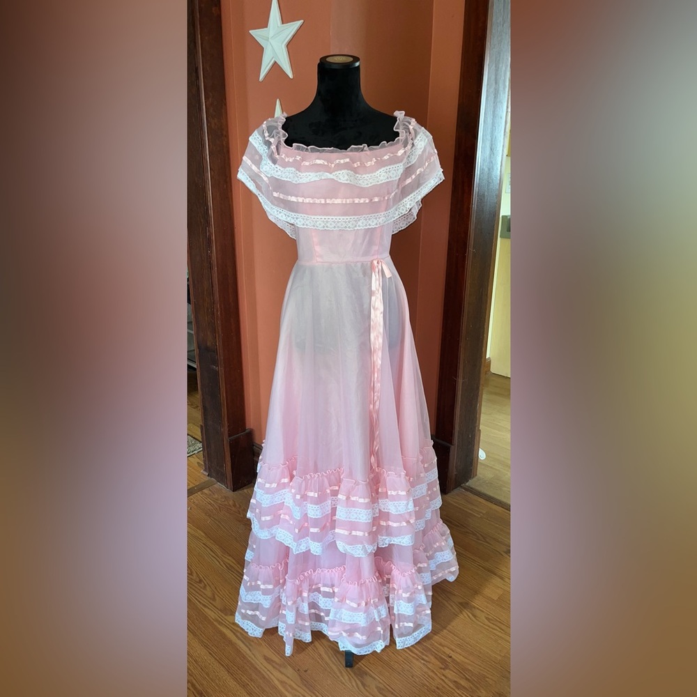 1980’s Dance allure vintage “Pink Princess Gown”